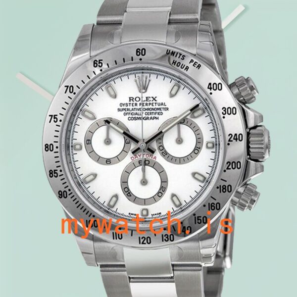 Rolex Daytona Mens 116520-WSO 40mm Silver-tone: Genuine vs. Replica