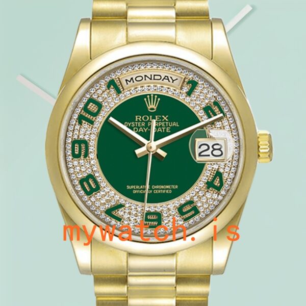 Rolex Day-Date 36mm Mens 118208 Gold-tone: Genuine vs. Replica