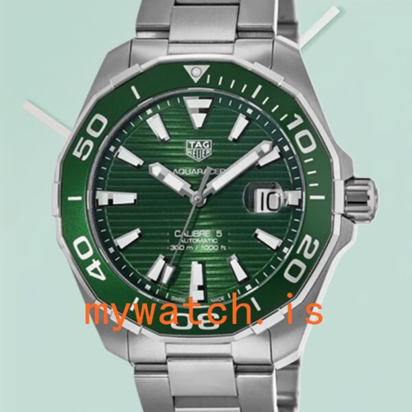Tag Heuer Aquaracer 43mm Men WAY201S.BA0927 Stainless Steel Green Dial: Genuine vs. Replica Analysis