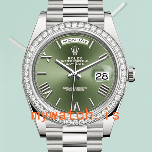Rolex Day-Date Mens 40mm 228349GNRP Green Dial Silver-tone: A Symbol of Prestige and Precision